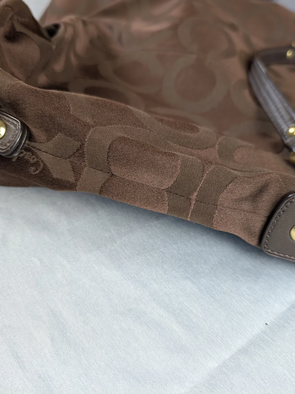 Coach Brooke 14146 Brown Canvas Leather Signature Hobo Y2K - Picture 7 of 7